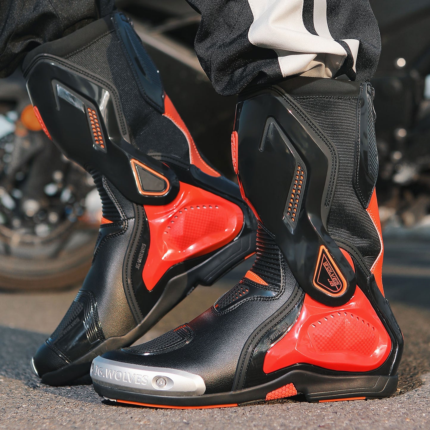 Mens High-Performance Microfiber Leather Motocross Boots