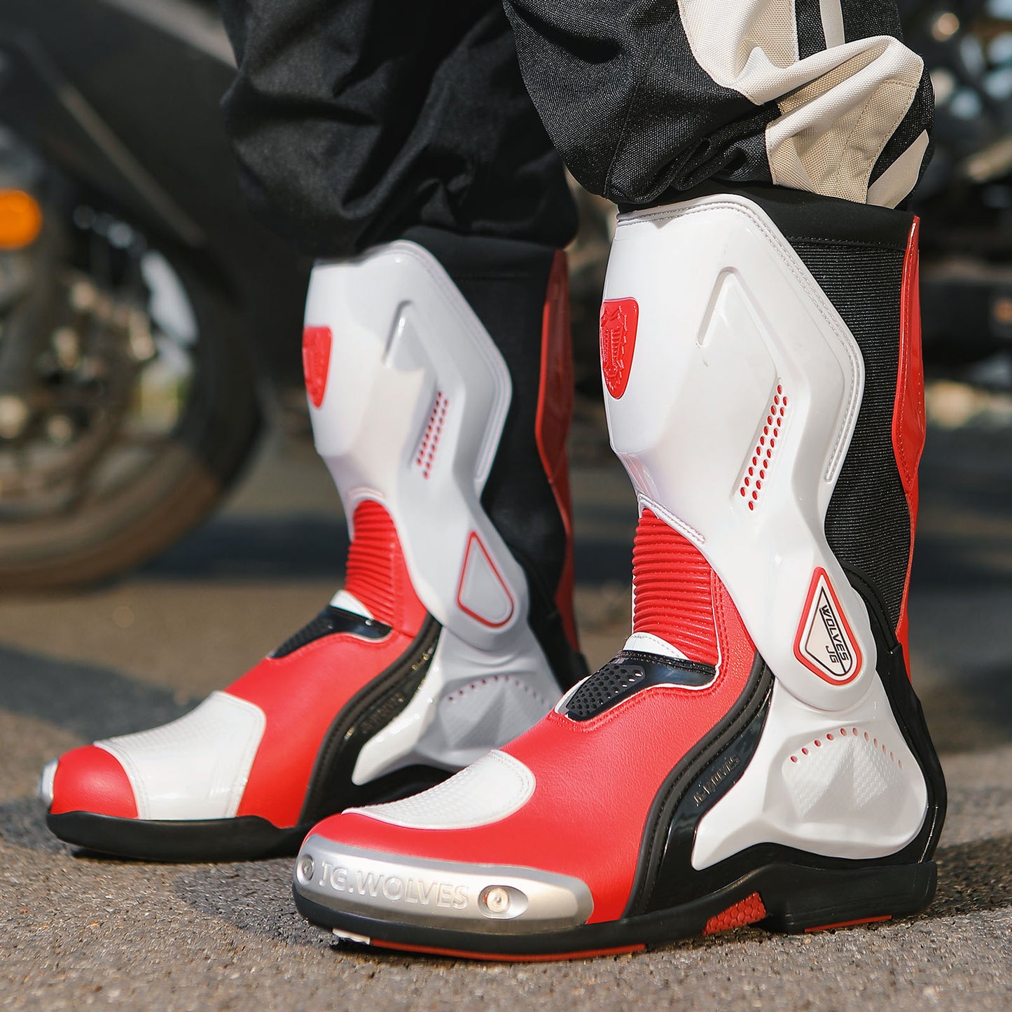 Mens High-Performance Microfiber Leather Motocross Boots