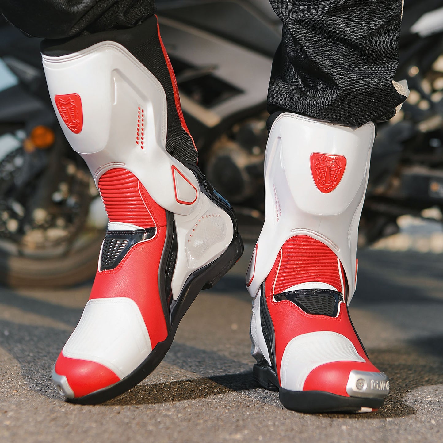 Mens High-Performance Microfiber Leather Motocross Boots