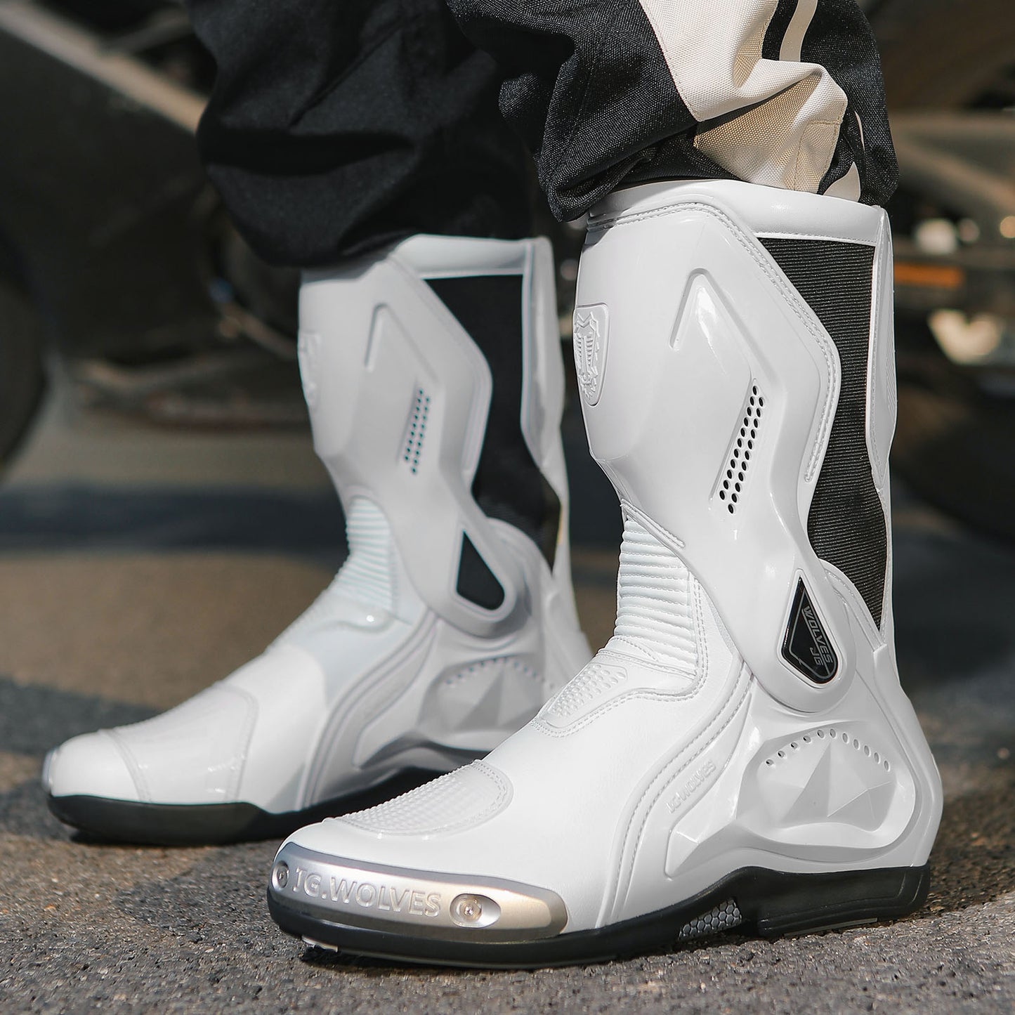 Mens High-Performance Microfiber Leather Motocross Boots