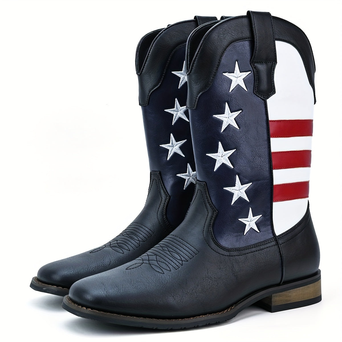 USA Flag High Top Cowboy Boots