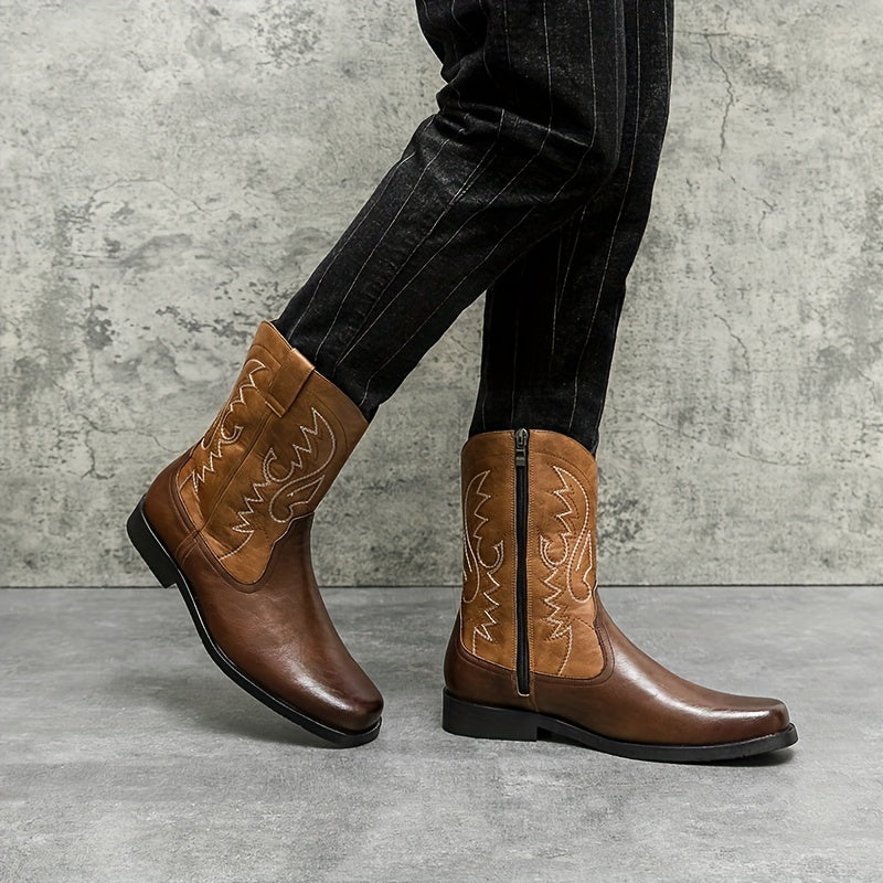 Short Height Mens Trendy Cowboy Boots