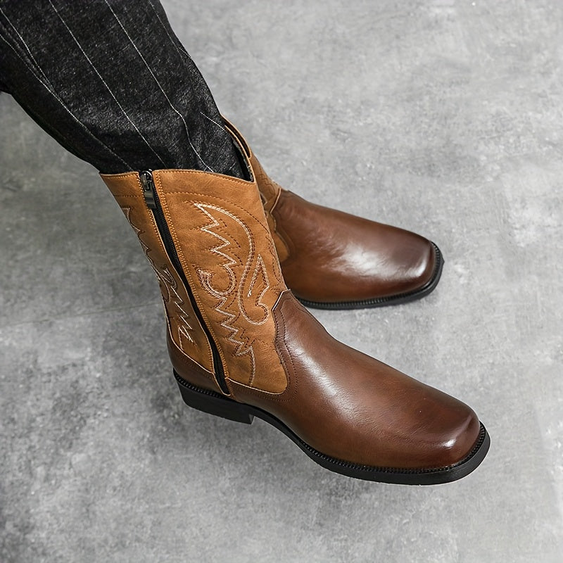 Short Height Mens Trendy Cowboy Boots