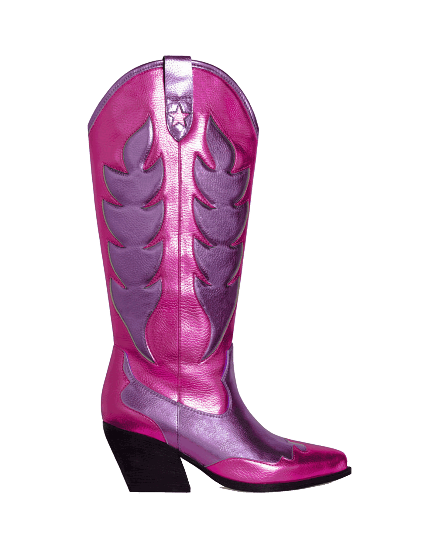 WESTERN BOOTS HIGH METALLIC SILVER