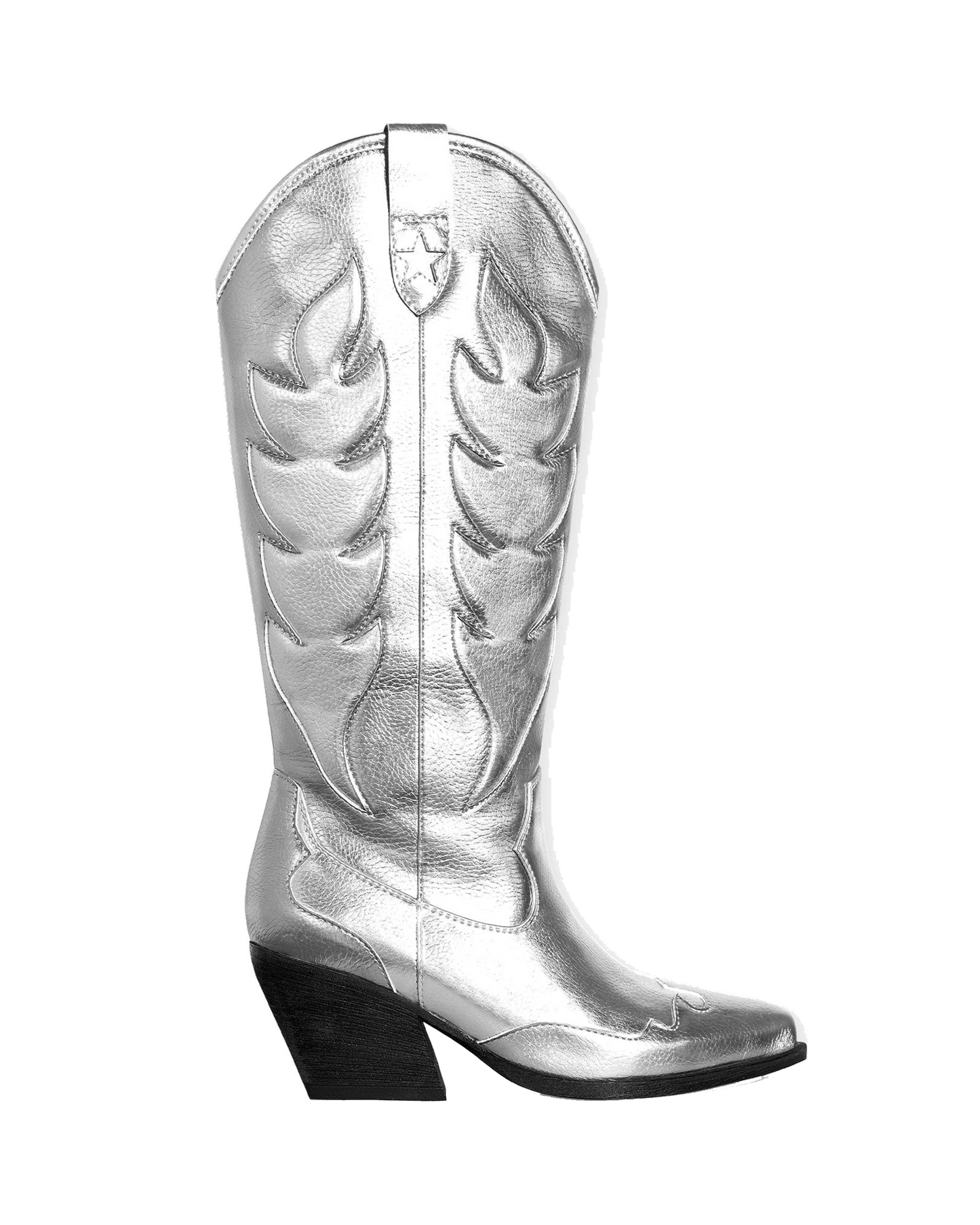 WESTERN BOOTS HIGH METALLIC SILVER