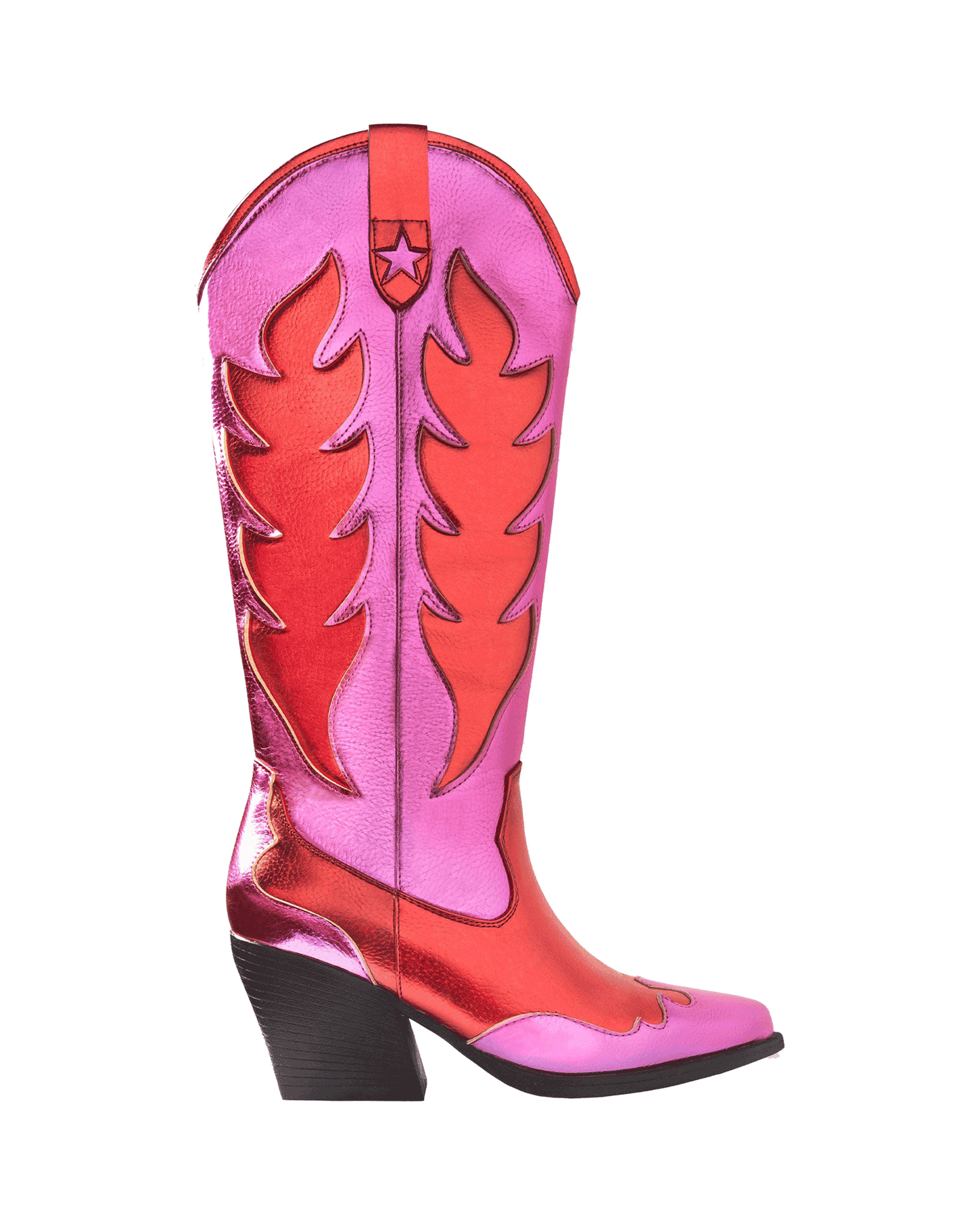 WESTERN BOOTS HIGH METALLIC SILVER