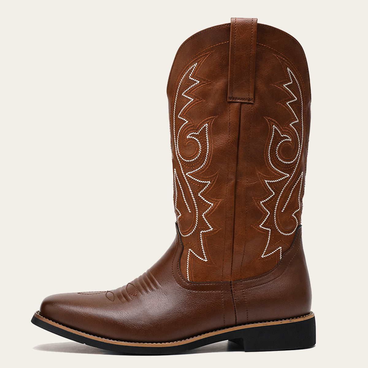 Men's Western Cowboy Boots with Embroidery Stripes