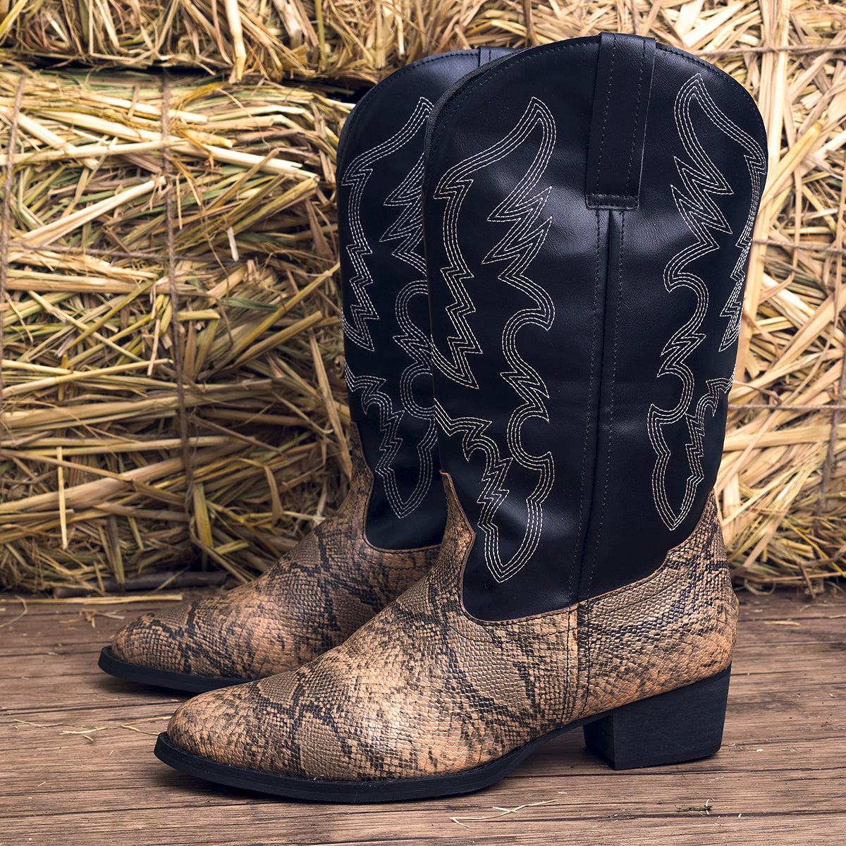 Snake Print Western Cowboy Boots