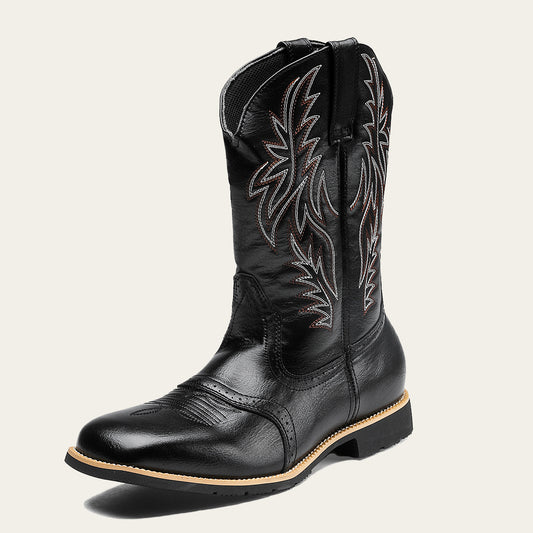 Sculpted Patchwork Western Cowboy Boots