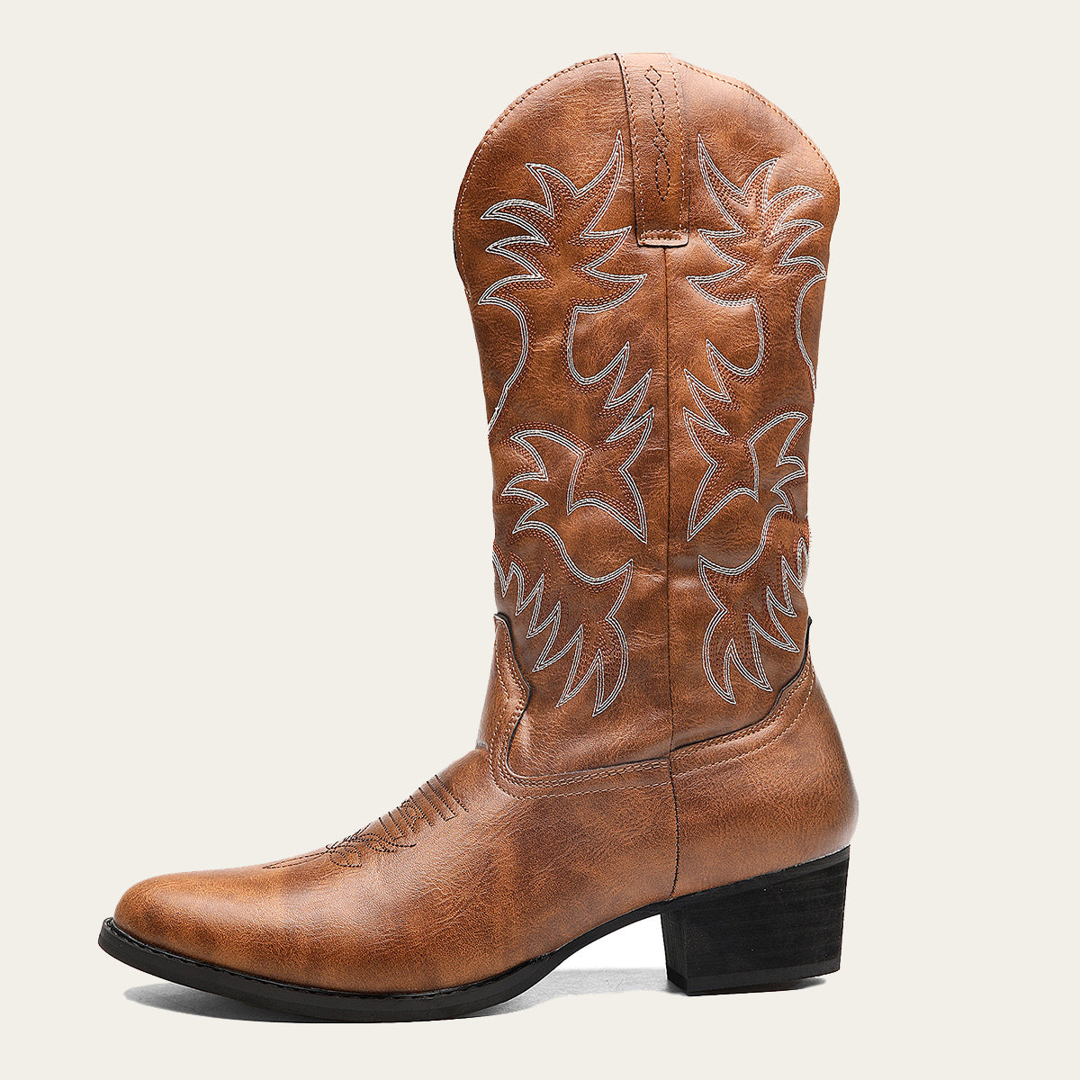 Embroidered High Heel Western Cowboy Boots