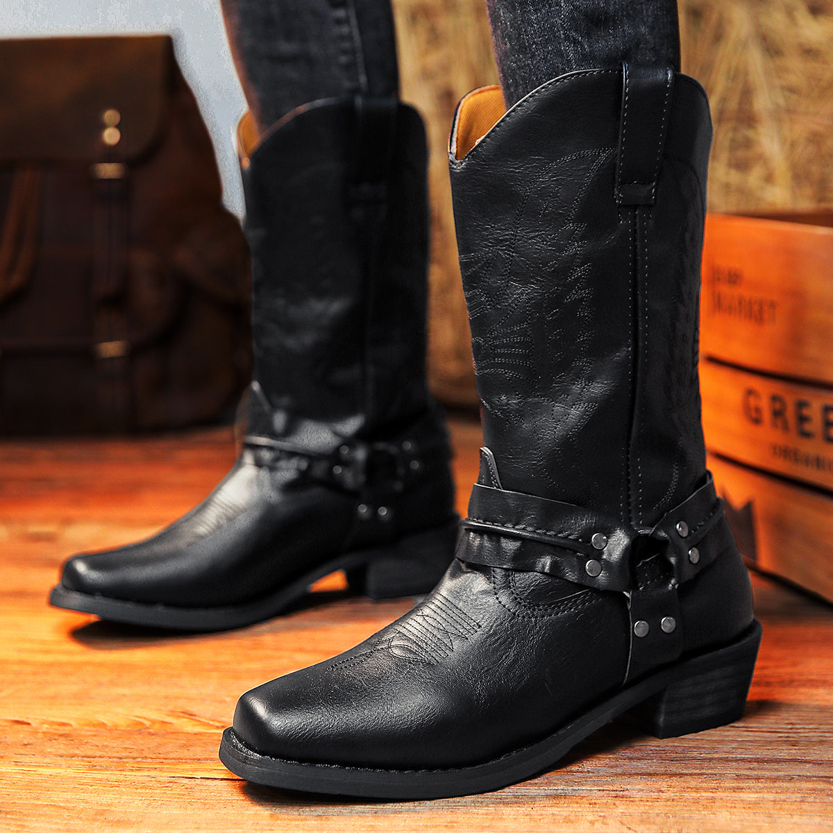 Men's Trendy High Top Cowboy Boots