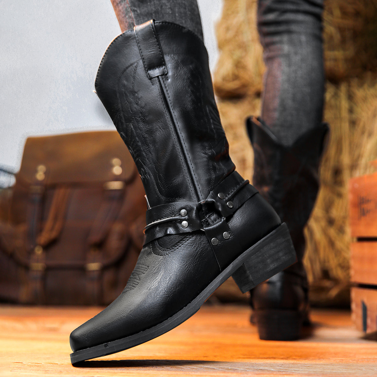 Men's Trendy High Top Cowboy Boots