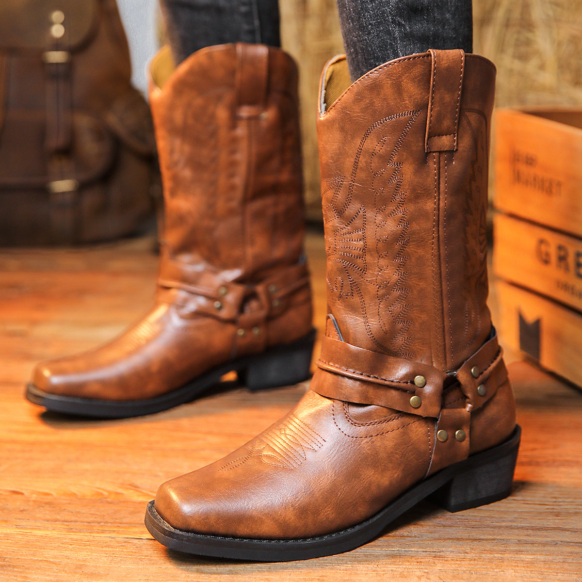 Men's Trendy High Top Cowboy Boots