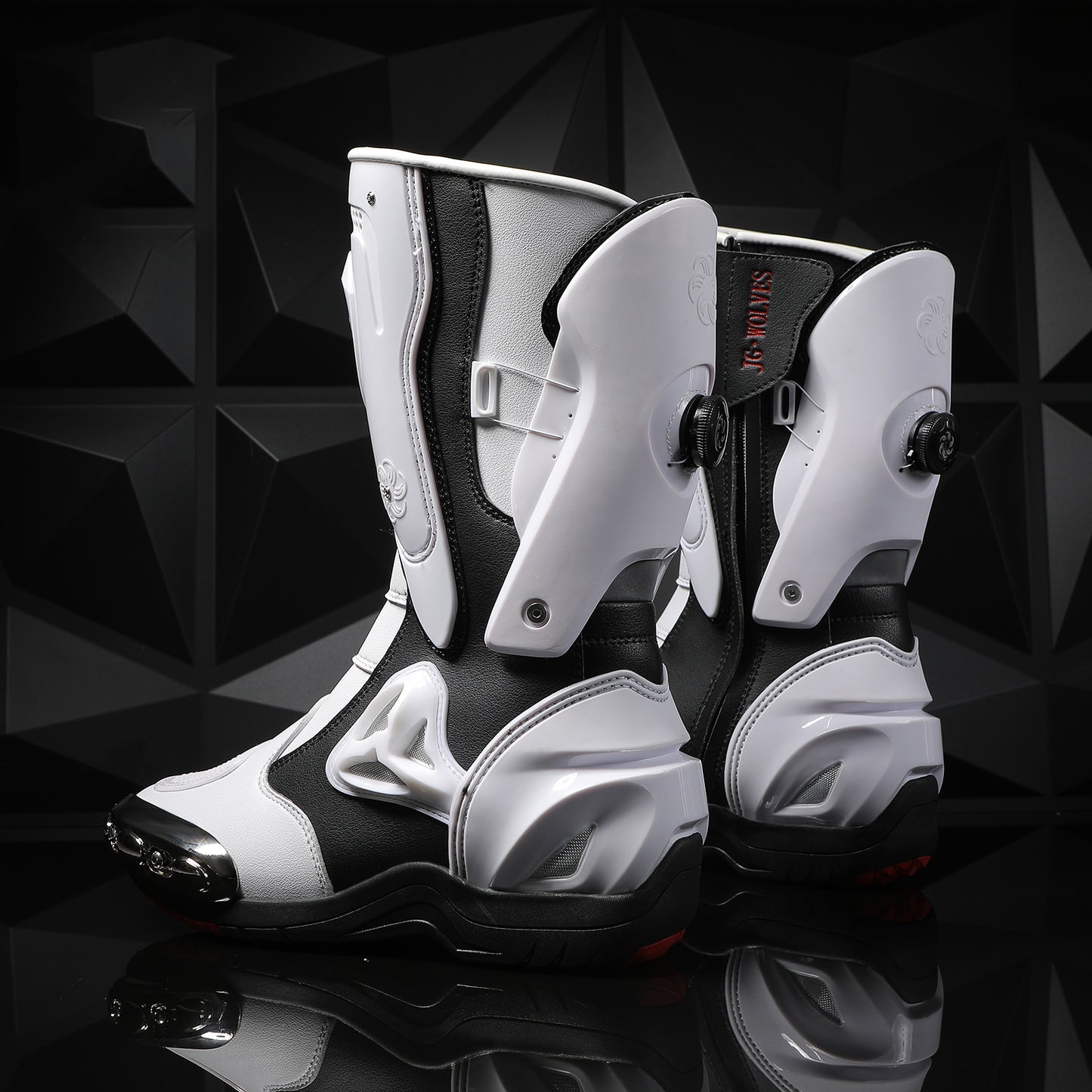 Mens High Top Microfiber Leather Motorcycle Boots