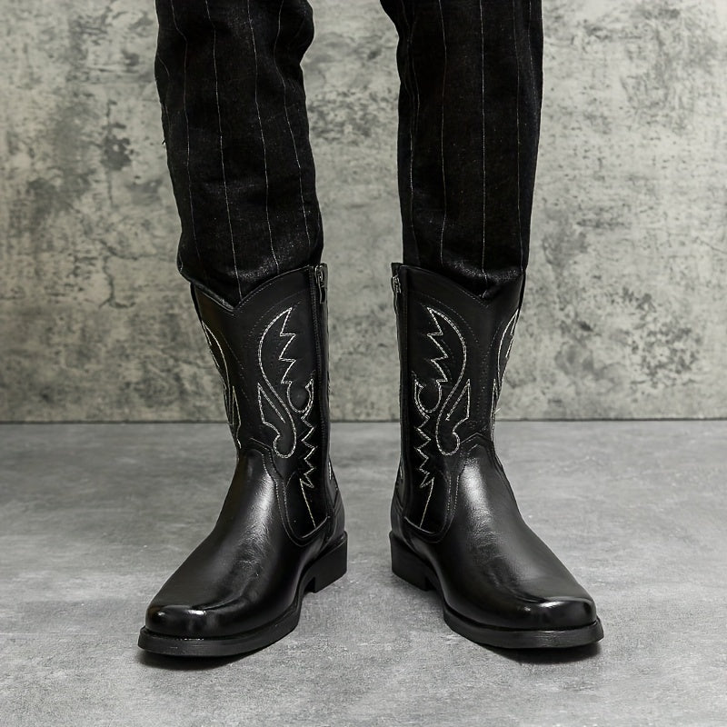 Short Height Mens Trendy Cowboy Boots