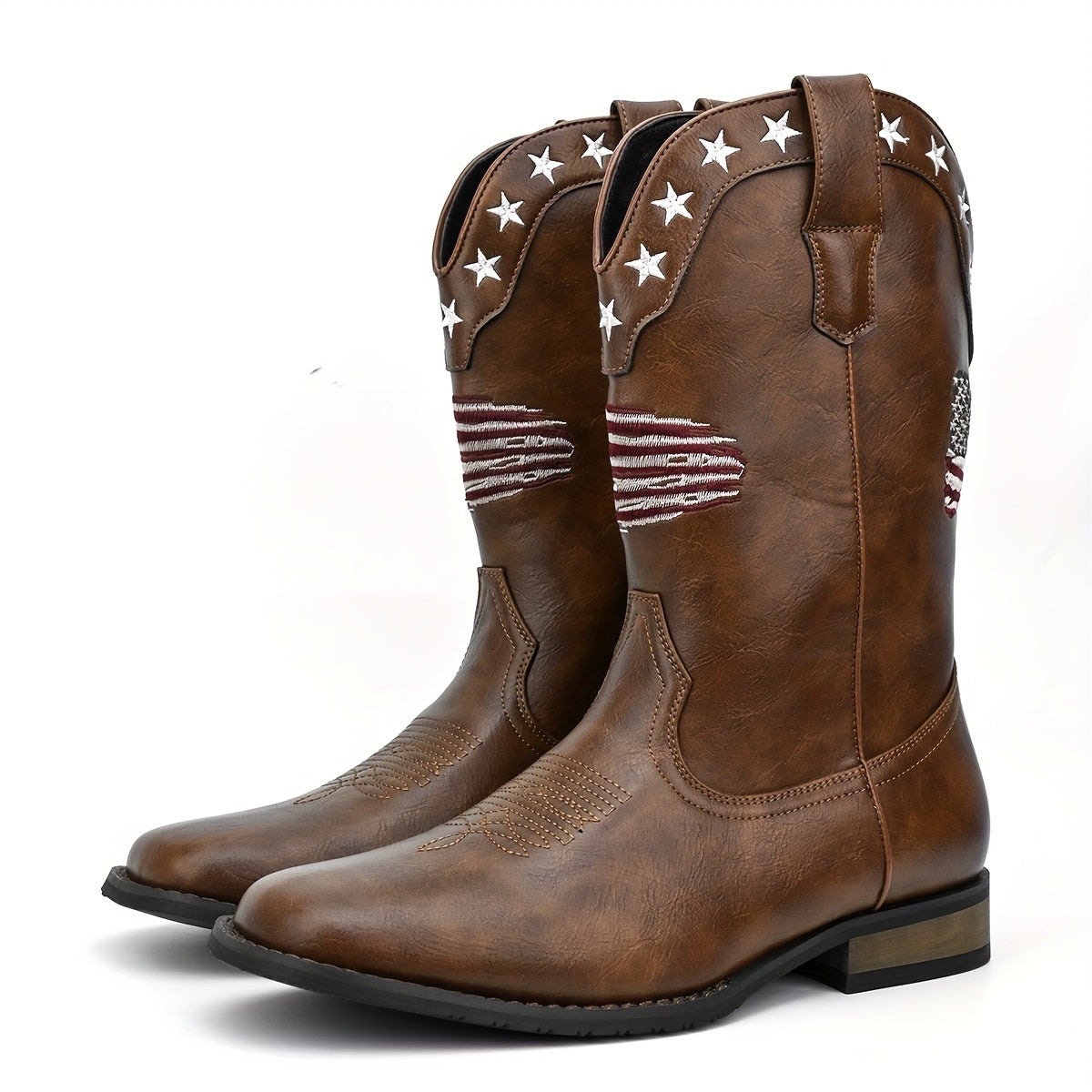 USA Flag High Top Cowboy Boots