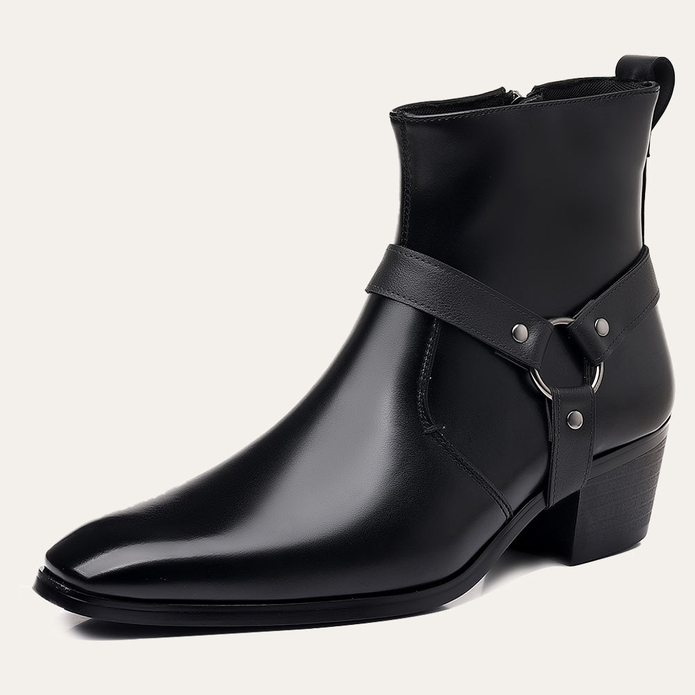 Plus Size Men's Elevate Solid High Heel Ankle Boots