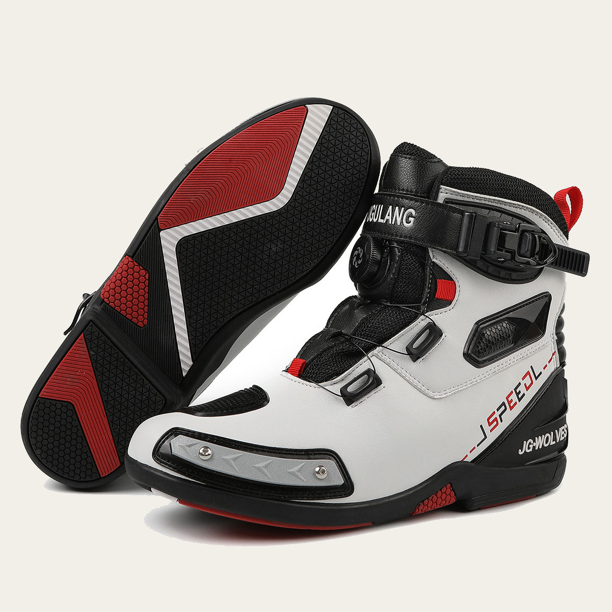 Mens Durable Microfiber Leather Racing Boots