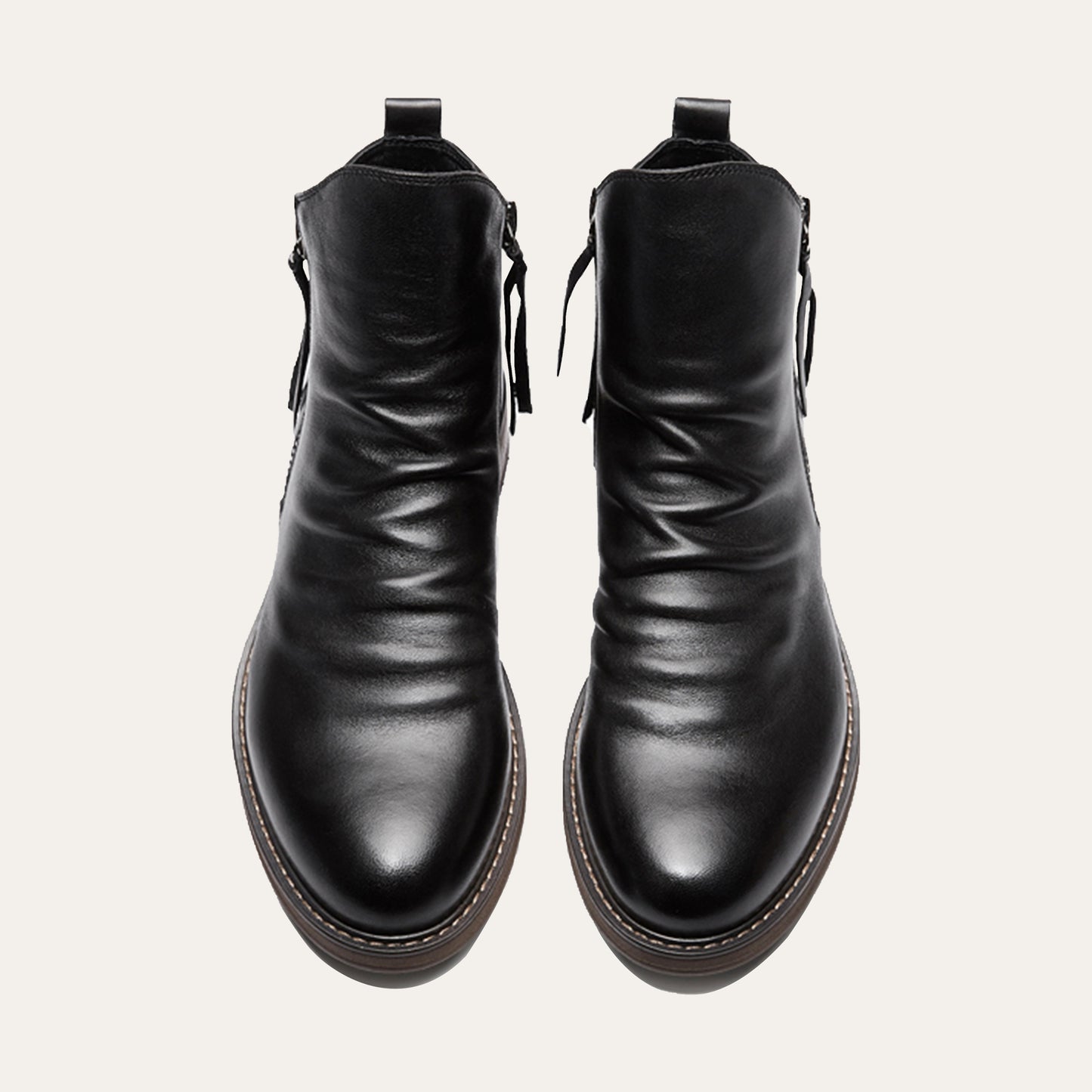 Men's Vintage-Inspired Ankle Boots with Dual Zippers