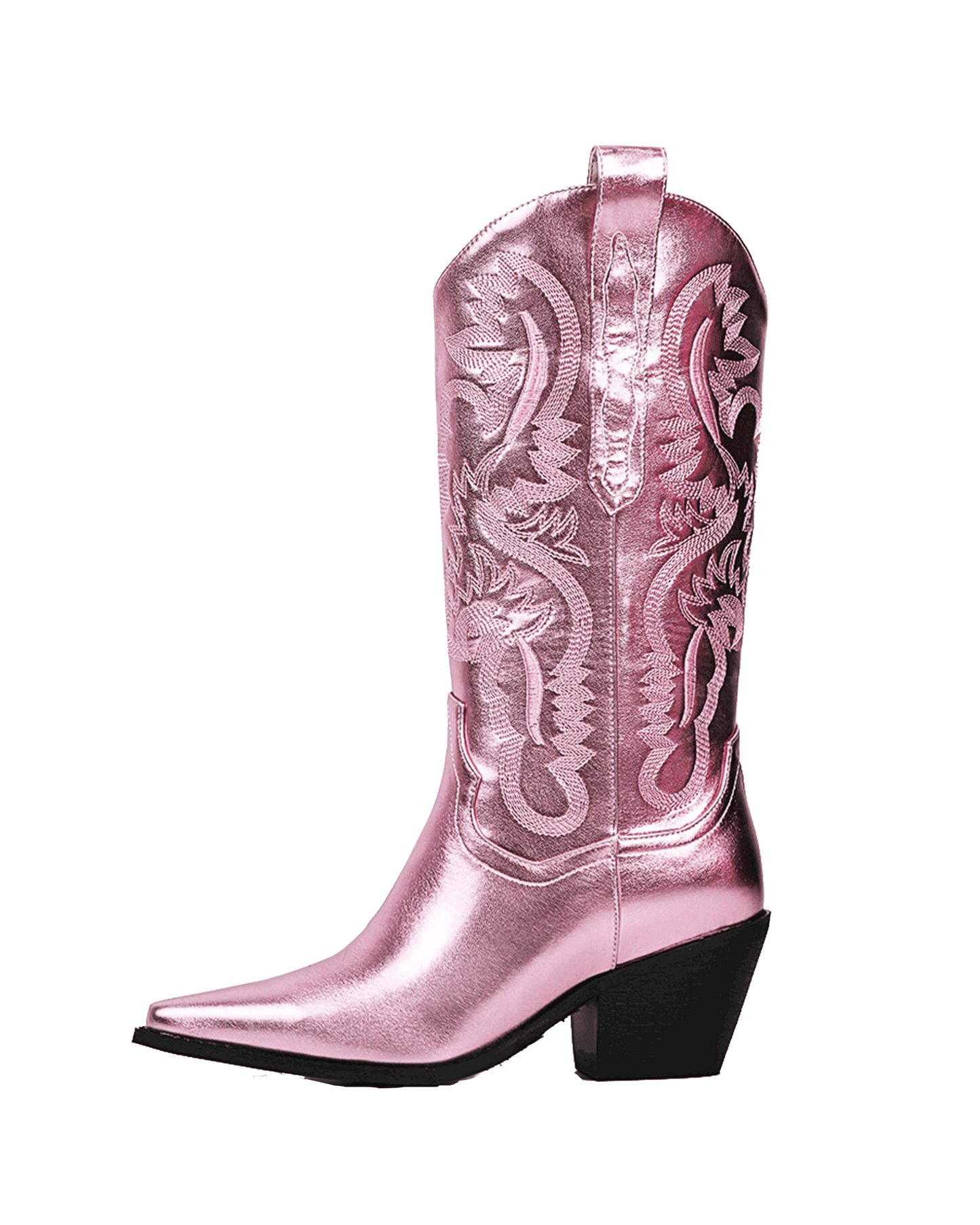 Guerlain Metallic Stiletto Heeled Boots with Embroidery