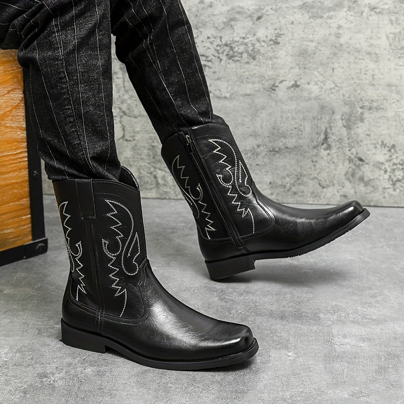 Short Height Mens Trendy Cowboy Boots