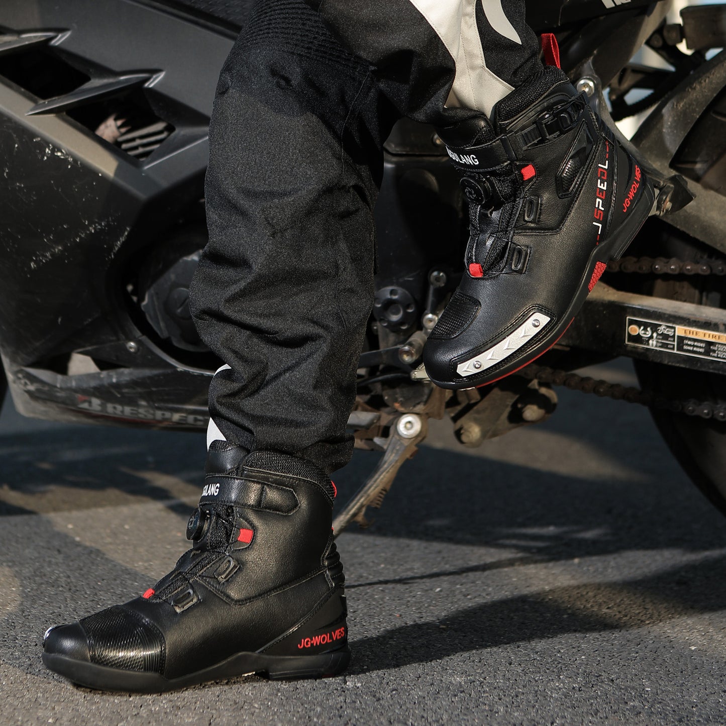 Mens Durable Microfiber Leather Racing Boots