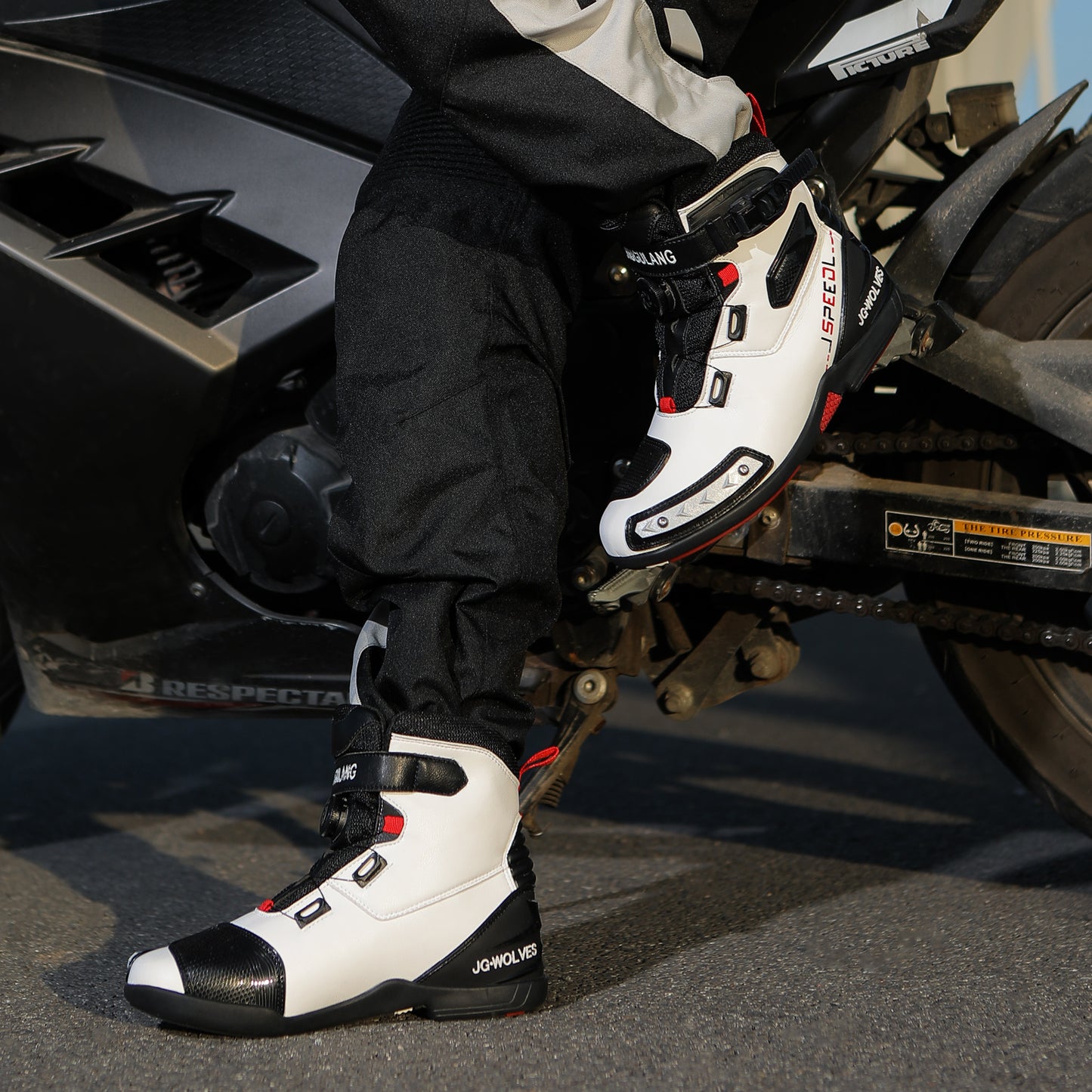 Mens Durable Microfiber Leather Racing Boots