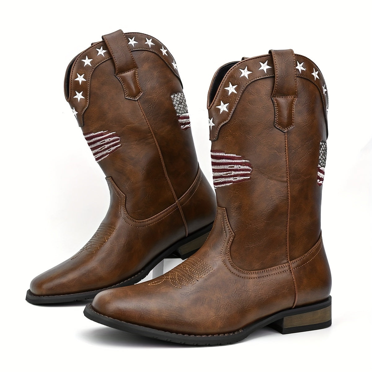 USA Flag High Top Cowboy Boots