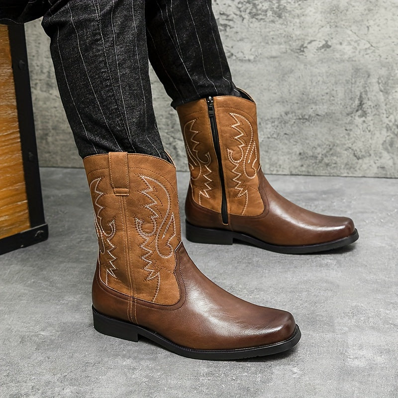 Short Height Mens Trendy Cowboy Boots