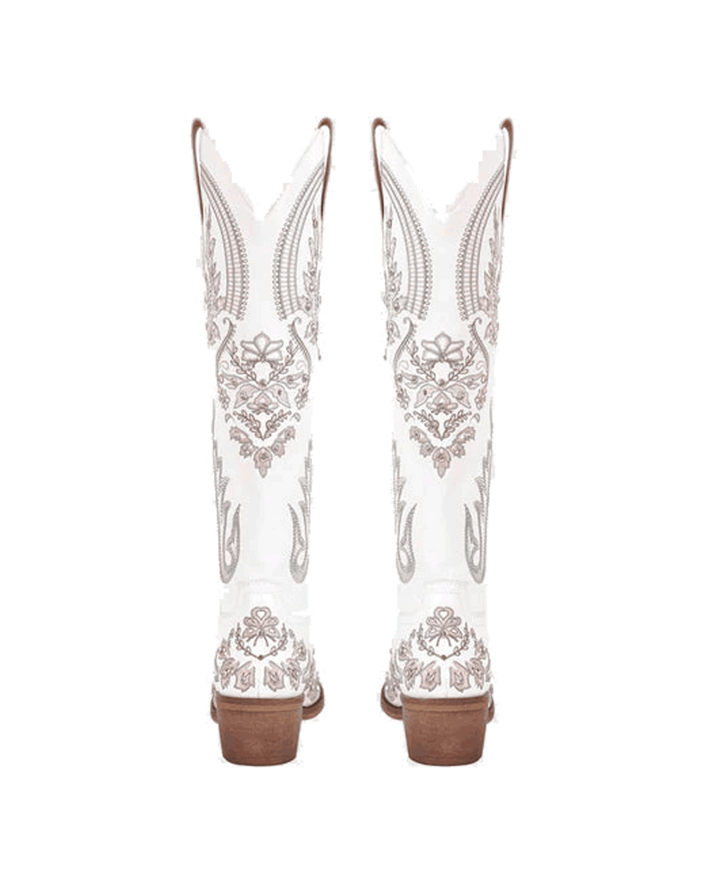 Armina Embroidery Leather Knee High Boots In Brown